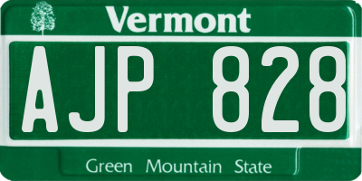 VT license plate AJP828