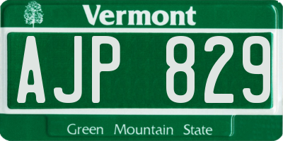VT license plate AJP829