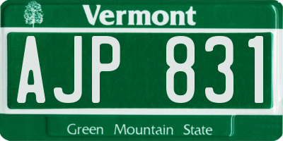 VT license plate AJP831