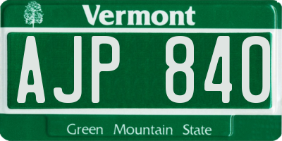 VT license plate AJP840