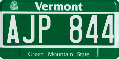 VT license plate AJP844