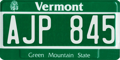 VT license plate AJP845