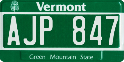 VT license plate AJP847