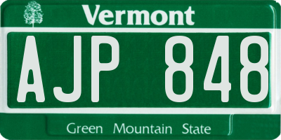 VT license plate AJP848