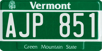 VT license plate AJP851