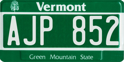 VT license plate AJP852