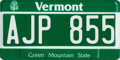 VT license plate AJP855