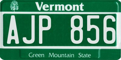 VT license plate AJP856