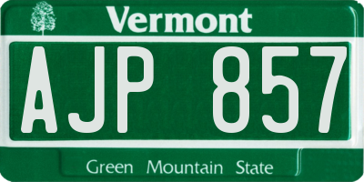 VT license plate AJP857