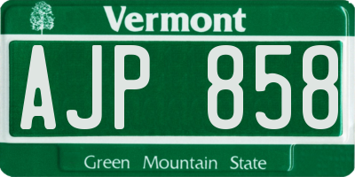VT license plate AJP858