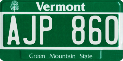 VT license plate AJP860