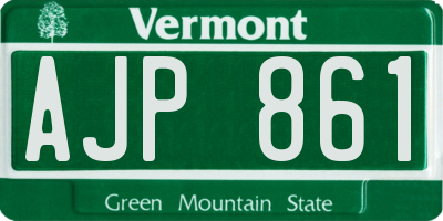 VT license plate AJP861