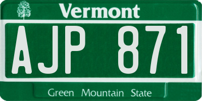 VT license plate AJP871