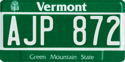 VT license plate AJP872
