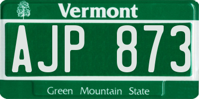 VT license plate AJP873