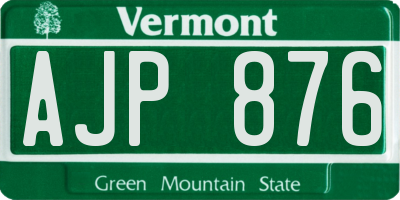 VT license plate AJP876