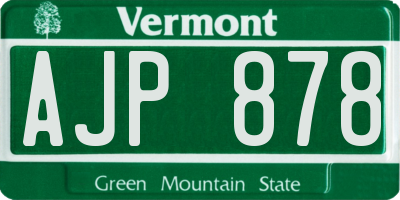 VT license plate AJP878
