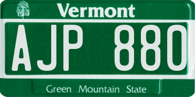 VT license plate AJP880