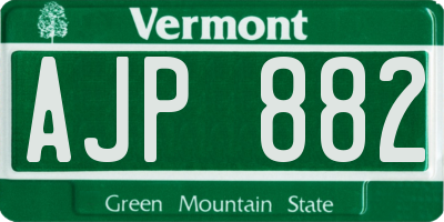 VT license plate AJP882