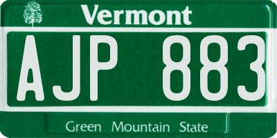 VT license plate AJP883