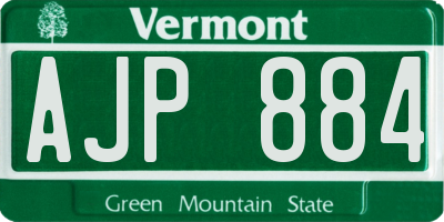 VT license plate AJP884