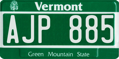 VT license plate AJP885