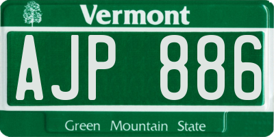 VT license plate AJP886