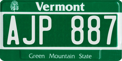 VT license plate AJP887