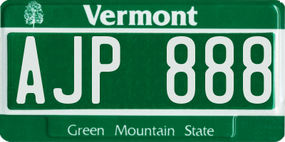 VT license plate AJP888