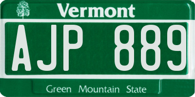 VT license plate AJP889