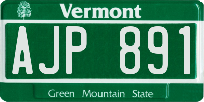 VT license plate AJP891