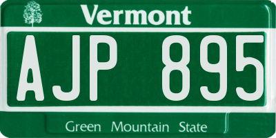 VT license plate AJP895