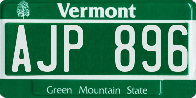 VT license plate AJP896