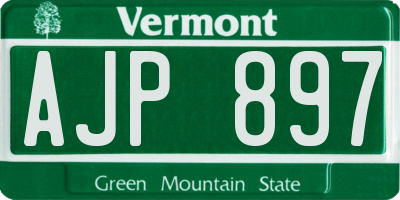 VT license plate AJP897