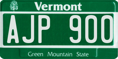 VT license plate AJP900
