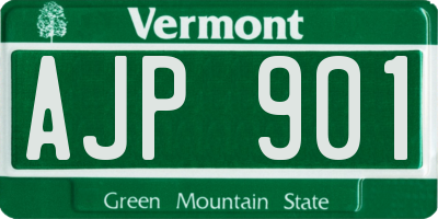 VT license plate AJP901