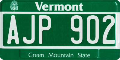 VT license plate AJP902