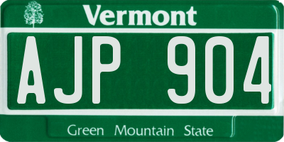 VT license plate AJP904
