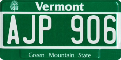 VT license plate AJP906