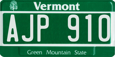 VT license plate AJP910