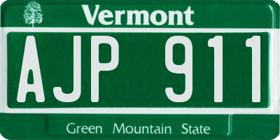 VT license plate AJP911
