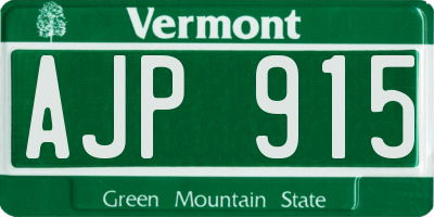 VT license plate AJP915