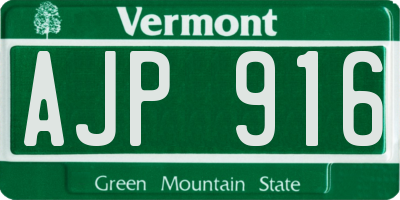VT license plate AJP916
