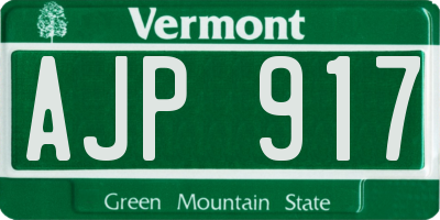 VT license plate AJP917
