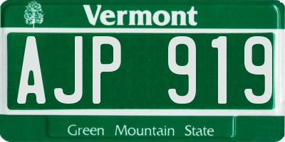 VT license plate AJP919
