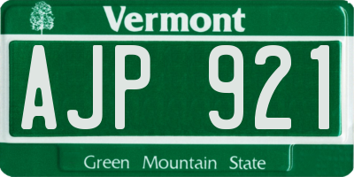 VT license plate AJP921