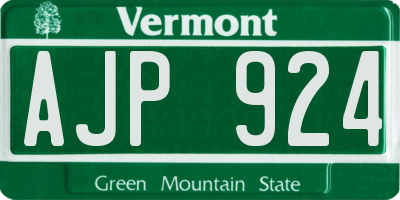 VT license plate AJP924