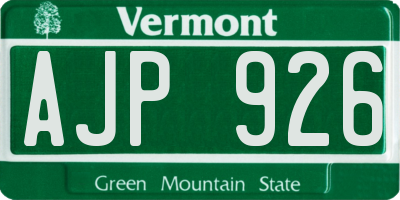 VT license plate AJP926