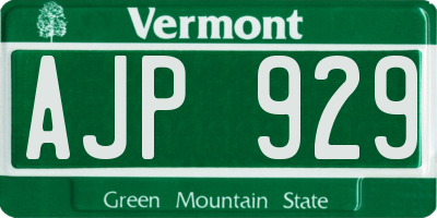 VT license plate AJP929