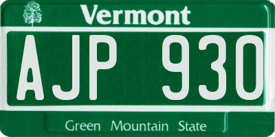VT license plate AJP930